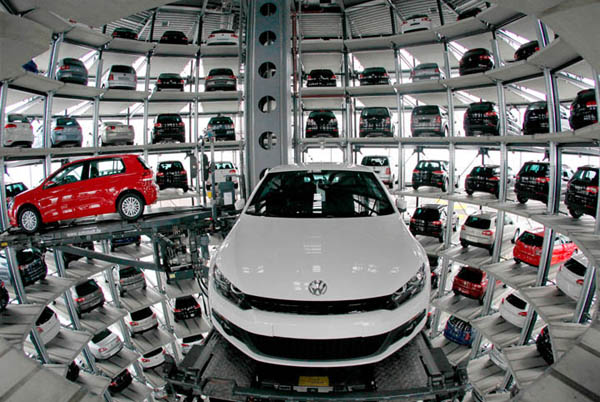 Башни-гараж|Autostadt Automated Parking Garage Towers|Volkswagen|Wolfsburg
